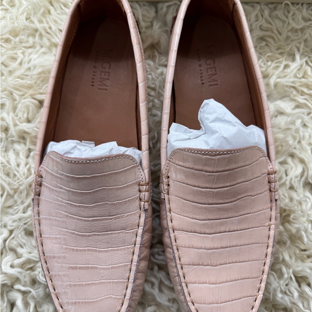 M. Gemi Women’s Blush Croc-Embossed Loafers